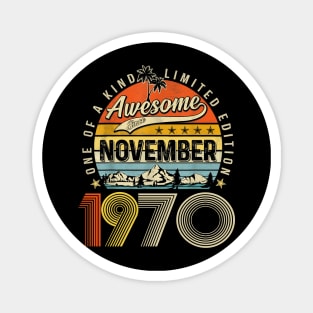 Awesome Since November 1970 Vintage 53rd Birthday Magnet